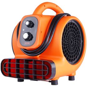 VEVOR Floor Blower, 1/4 HP, 1000 CFM Air Mover for Drying and Cooling, Portable Carpet Dryer Fan with 4 Blowing Angles and Time Function, for Janitori