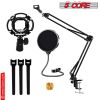 5 Core Microphone Arm Stand, Upgraded Adjustable Suspension Boom Scissor Arm Mic Stand 32 inch with Pop Filter, 3/8" to 5/8" Adapter, Mic Clip Shock M