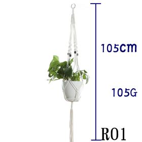 Flower Pot Net Bag Beige Cotton Rope Indoor Plant Hanger Hanging Basket Sling (Option: 17 Style)