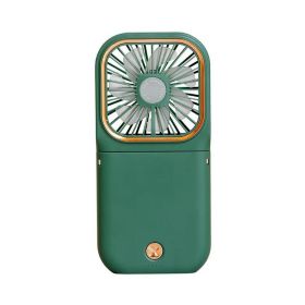 Newly Portable Hands Free Neck Multi-purpose 3 in1 Rechargeable Foldable Mini Cooler Folding Usb Electric Power Fans (Color: Green)