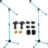 5 Core Mic Stand Collapsible Height Adjustable Up to 6ft Metal Microphone Tripod Stands w Boom Arm Para Microfono for Singing Karaoke Speech Stage Rec