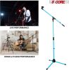 5 Core Mic Stand Collapsible Height Adjustable Up to 6ft Metal Microphone Tripod Stands w Boom Arm Para Microfono for Singing Karaoke Speech Stage Rec