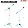 5 Core Mic Stand Collapsible Height Adjustable Up to 6ft Metal Microphone Tripod Stands w Boom Arm Para Microfono for Singing Karaoke Speech Stage Rec